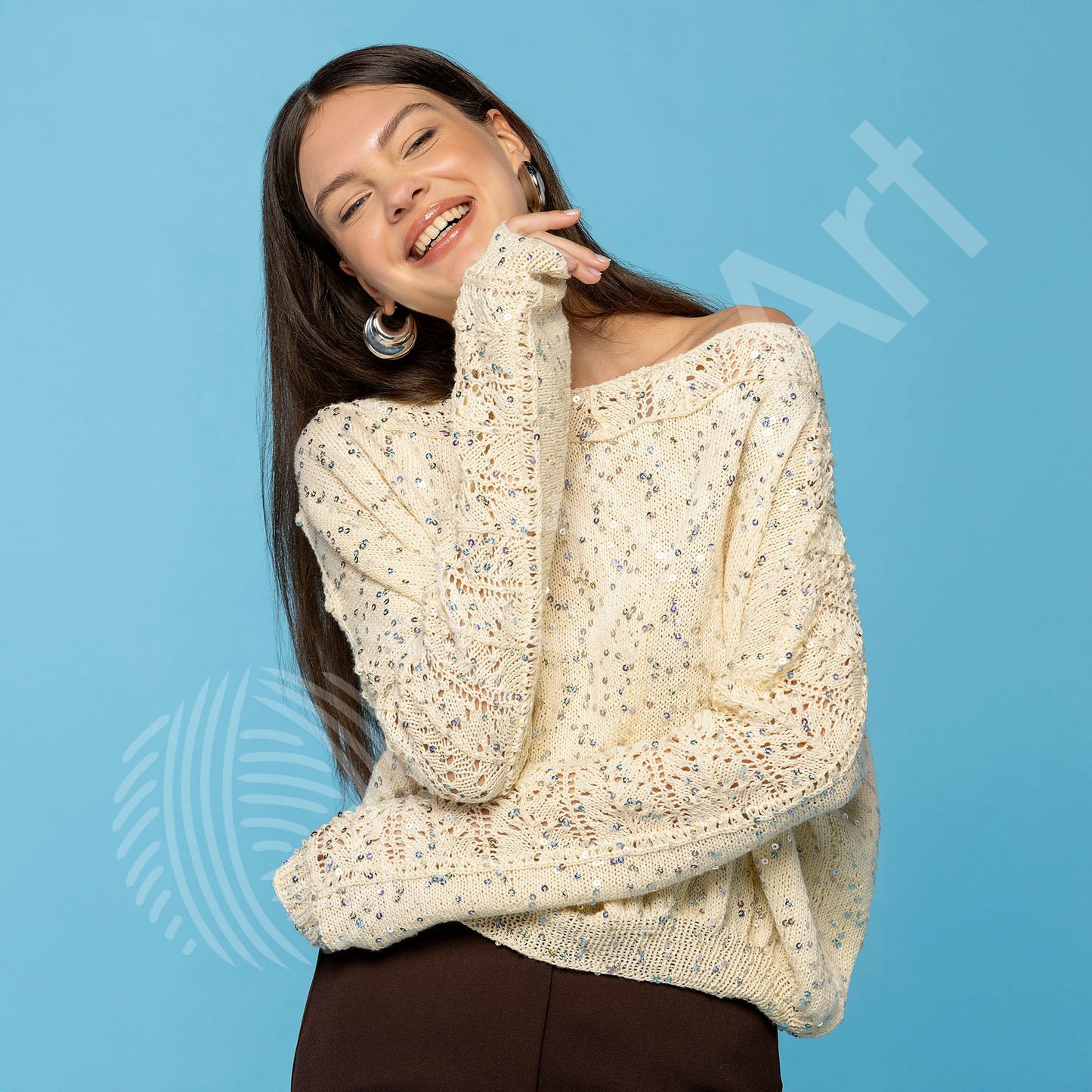 Attēls ar Dzija YarnArt Cotton Gold Paillettes ar fliteriem - 50g / 140m – pieejams Šarlotes audumi