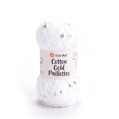Image of YarnArt Cotton Gold Paillettes yarn with sequins - 50g / 140m – available at Charlotte's Fabrics
