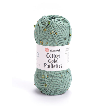 Image of YarnArt Cotton Gold Paillettes yarn with sequins - 50g / 140m – available at Šarlotes audumi