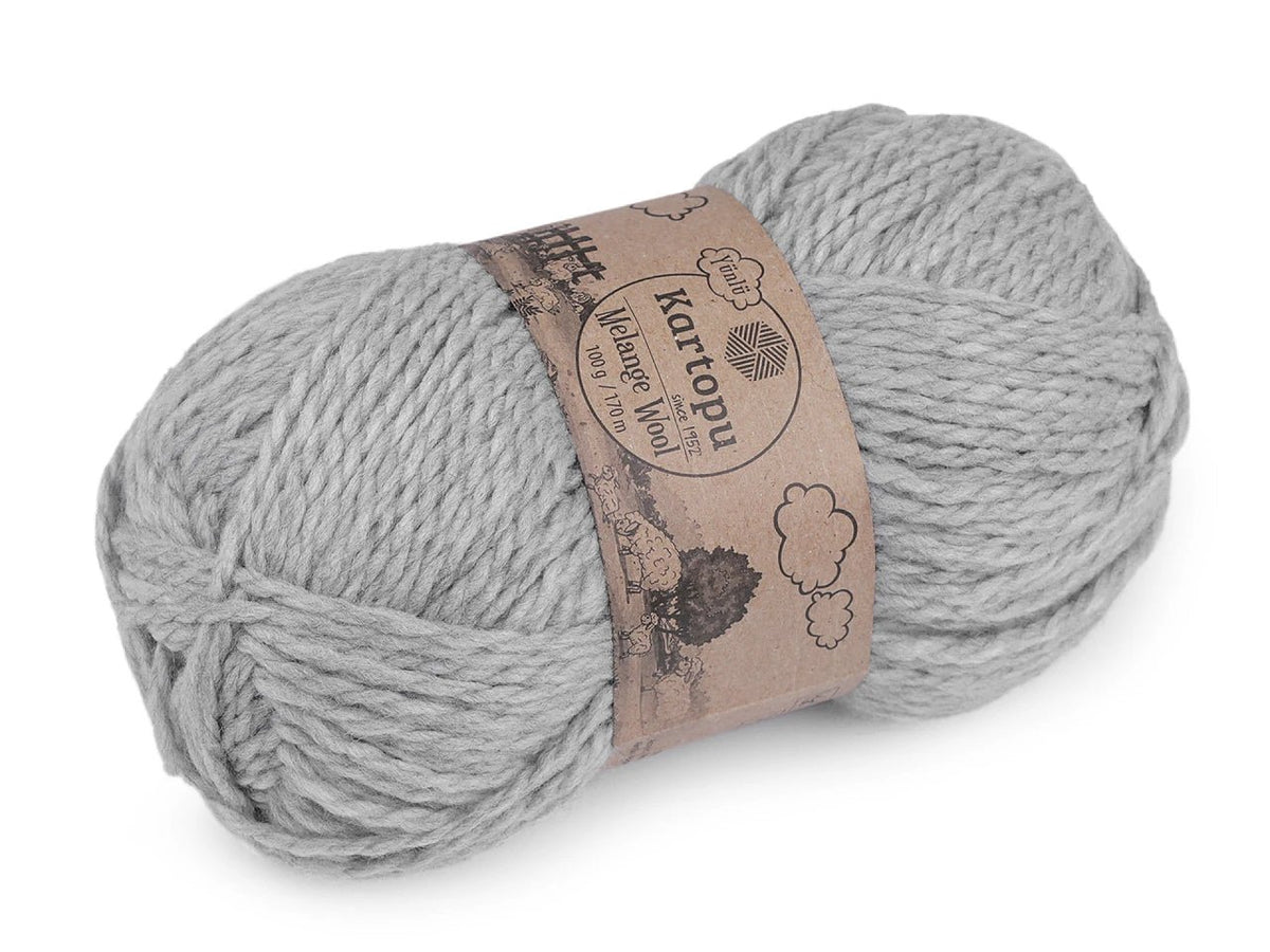 Image of wool yarn KARTOPU MELANGE WOOL 100 g / 170 m – available online at Šarlotes audumi