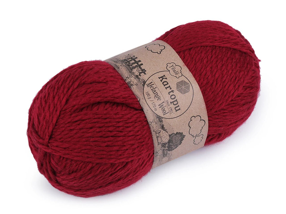 Image of wool yarn KARTOPU MELANGE WOOL 100 g / 170 m – available online at Šarlotes audumi