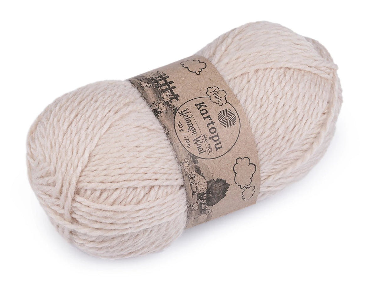 Image of wool yarn KARTOPU MELANGE WOOL 100 g / 170 m – available online at Šarlotes audumi