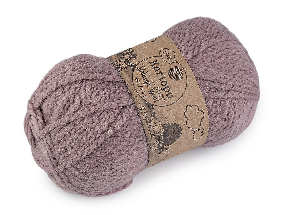 Image of wool yarn KARTOPU MELANGE WOOL 100 g / 170 m – available online at Šarlotes audumi