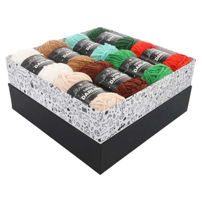 Image of the Scheepjes Little Darling yarn set, 8×25g color set – Farm Friends 24665 – available at Charlotte's Fabrics
