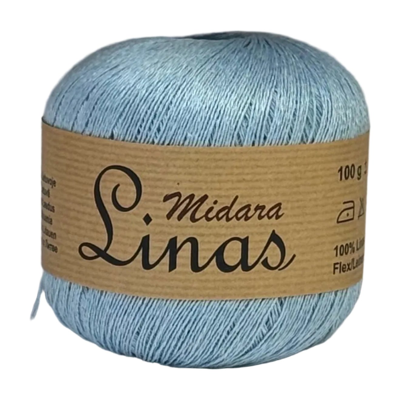 Bild mit Midara Linas Garnen und Leinenfäden – 100 g/ 600 m – erhältlich bei Šarlotes audumi
