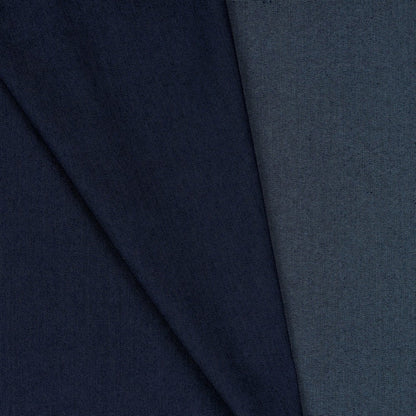 Tissu denim avec élasthanne, bleu foncé 200 g/m²