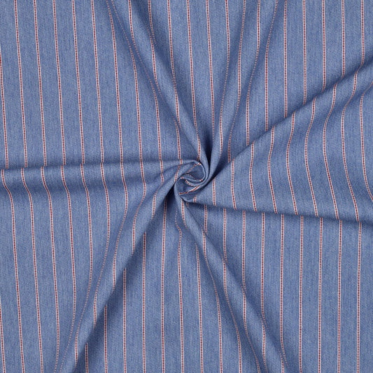 Image of striped denim fabric 190 g/m² – available at Charlotte's Fabrics