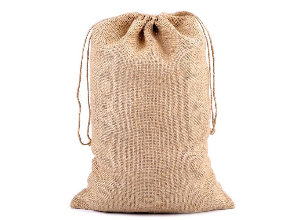 Jute fabric bag - unbleached 25x38 cm