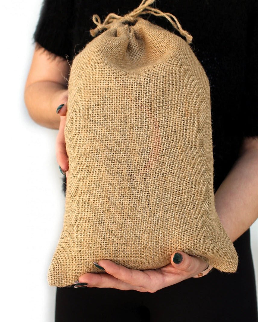 Jute fabric bag - unbleached 25x38 cm