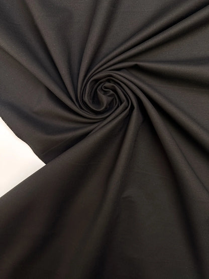 Tissu de costume noir en coton avec élasthanne et effet moiré – Italie