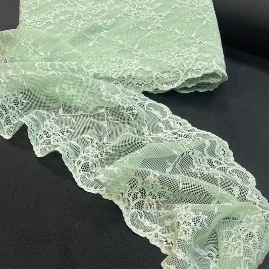 Attēls ar Elastīgā mežģīne 20 cm - mint – pieejams Šarlotes audumi