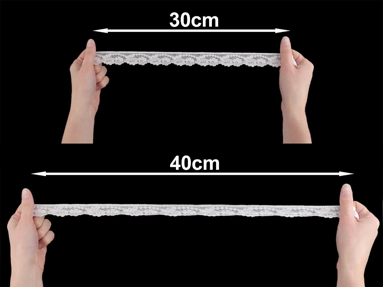 Image of elastic lace 2.8 cm - warm white - available at Šarlotes audumi