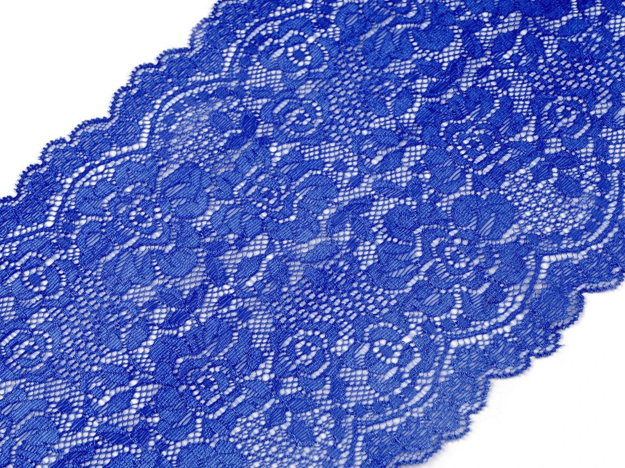 Image de dentelle en polyester élastique 18 cm - bleu roi – disponible chez Šarlotes audumi