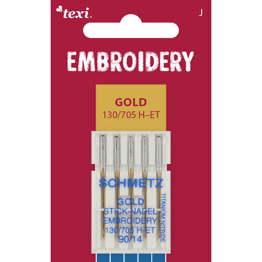 Sewing machine needles for embroidery SCHMETZ EMBROIDERY GOLD NEEDLES-No.90 (5pcs.)