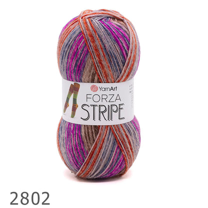 Zeķu dzija ar vilnu YarnArt Forza Stripe- 100 g / 420 m