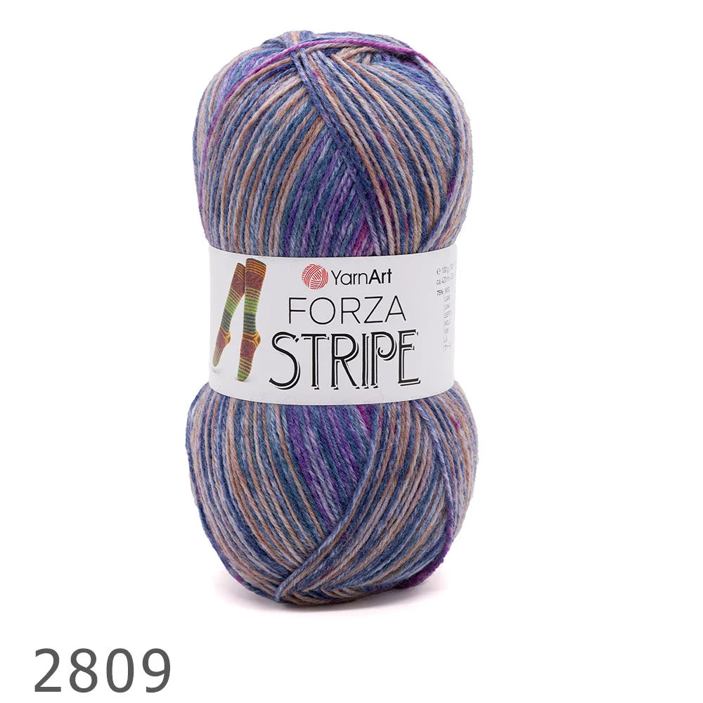 Zeķu dzija ar vilnu YarnArt Forza Stripe- 100 g / 420 m