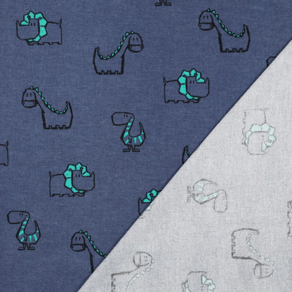 Flannel - dinosaurs 165 g/m²