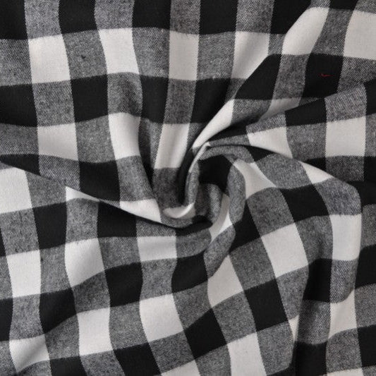 Image of Flannel - black with white 180 g/m² – available at Šarlotes audumi