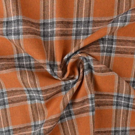 alt
Image of flannel - orange plaid 180 g/m² – available at Šarlotes audumi