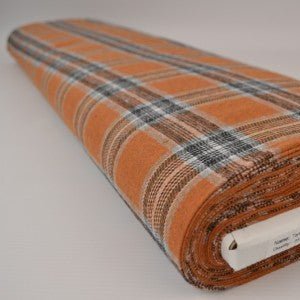 Image of Flannel - orange checkered 180 g/m² – available at Charlotte Fabrics