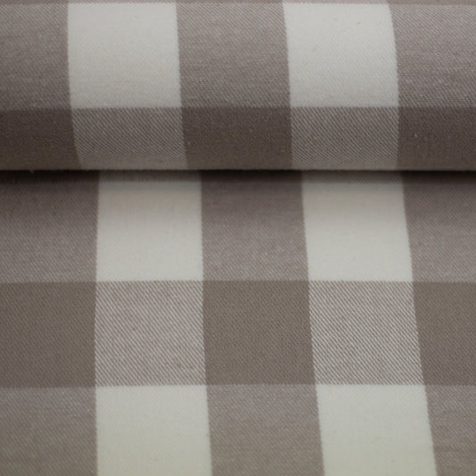 Image of flannel gray-brown plaid 150 g/m² – available at Šarlotes audumi