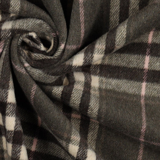 Image of grey plaid flannel – available online at Charlotte’s Fabrics
