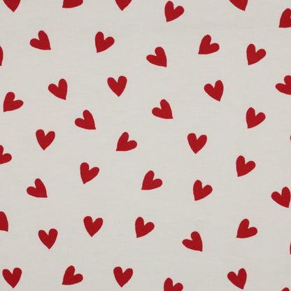 Image of flannel with red hearts 165 g/m² – available at Šarlotes audumi
