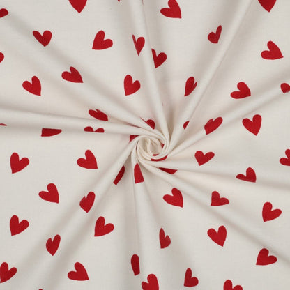 Image of flannel - red hearts 165 g/m² – available at Charlotte’s Fabrics