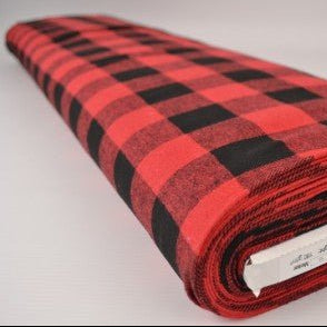 Image with Flannel - red with black 180 g/m² – available at Šarlotes audumi