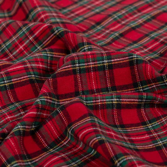 Image of Flannel - red plaid 135 g/m² – available at Šarlotes audumi