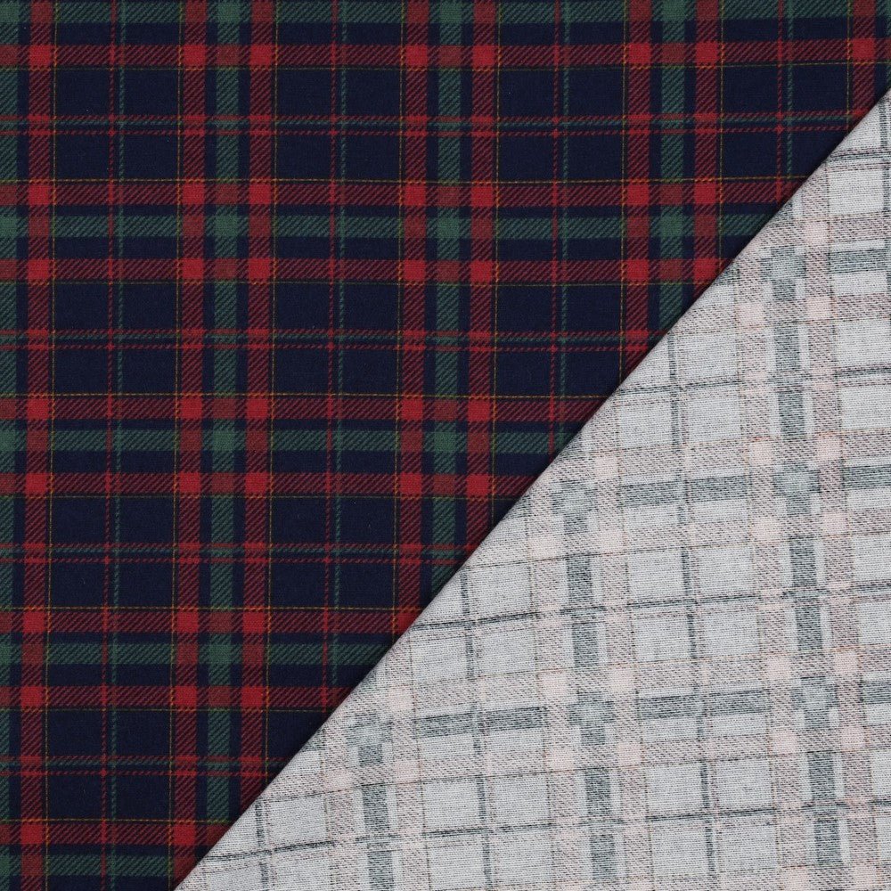 Image with flannel - green with red plaid 165 g/m² – available at Šarlotes audumi