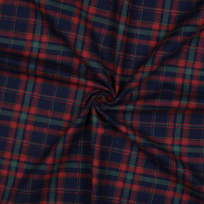 Image of Flannel - green with red plaid 165 g/m² – available at Charlotte's Fabrics