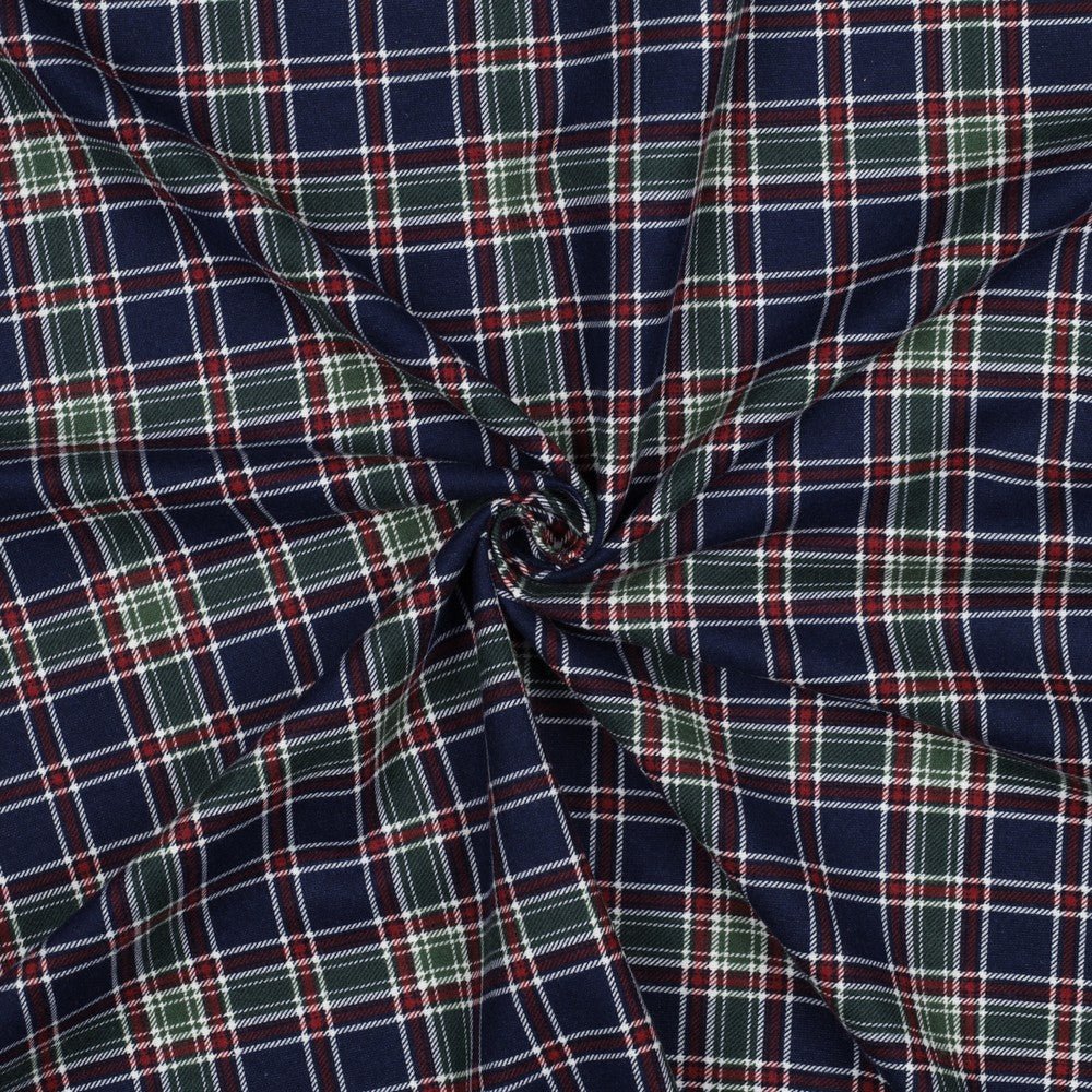 Image of flannel - green and blue checkered 165 g/m² – available at Šarlotes audumi