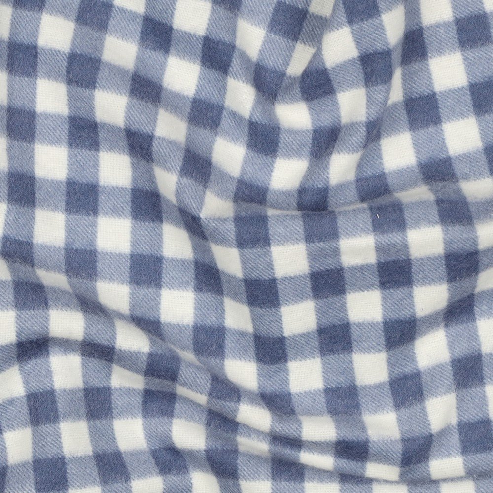 Image of flannel - blue checkered 165 g/m² – available at Šarlotes audumi