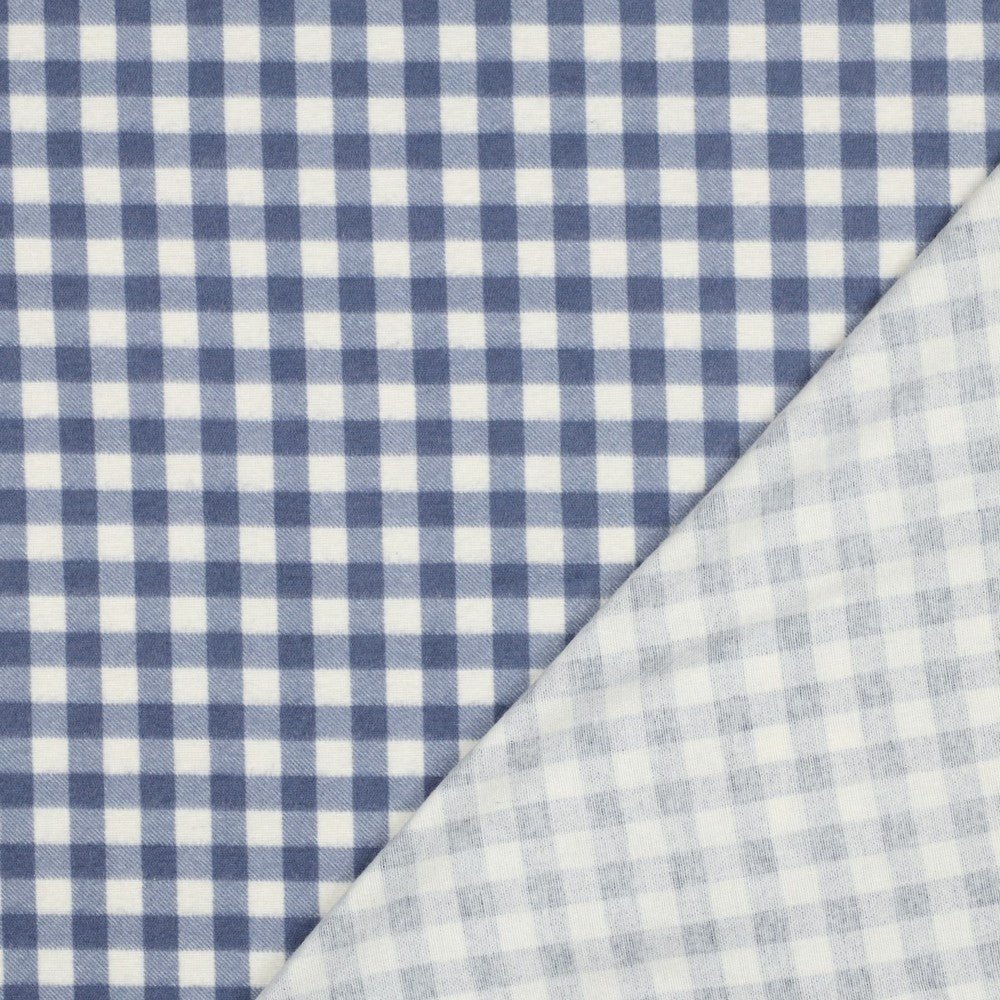 Image of flannel - blue checked 165 g/m² – available at Charlotte's Fabrics