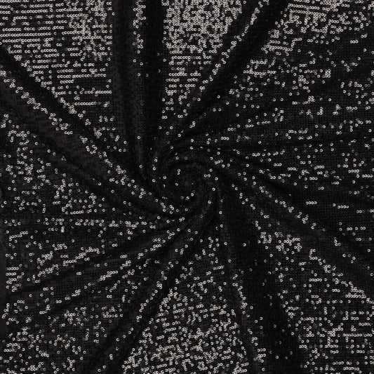Image of sequin fabric - black 285 g/m² – available at Šarlotes audumi
