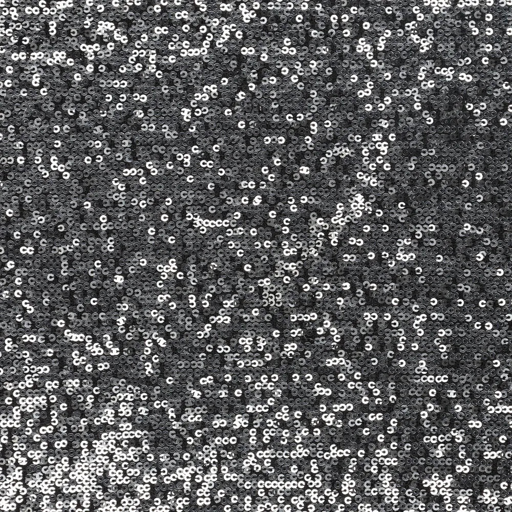 Image of sequin fabric - black silver 285 g/m² – available at Šarlotes audumi
