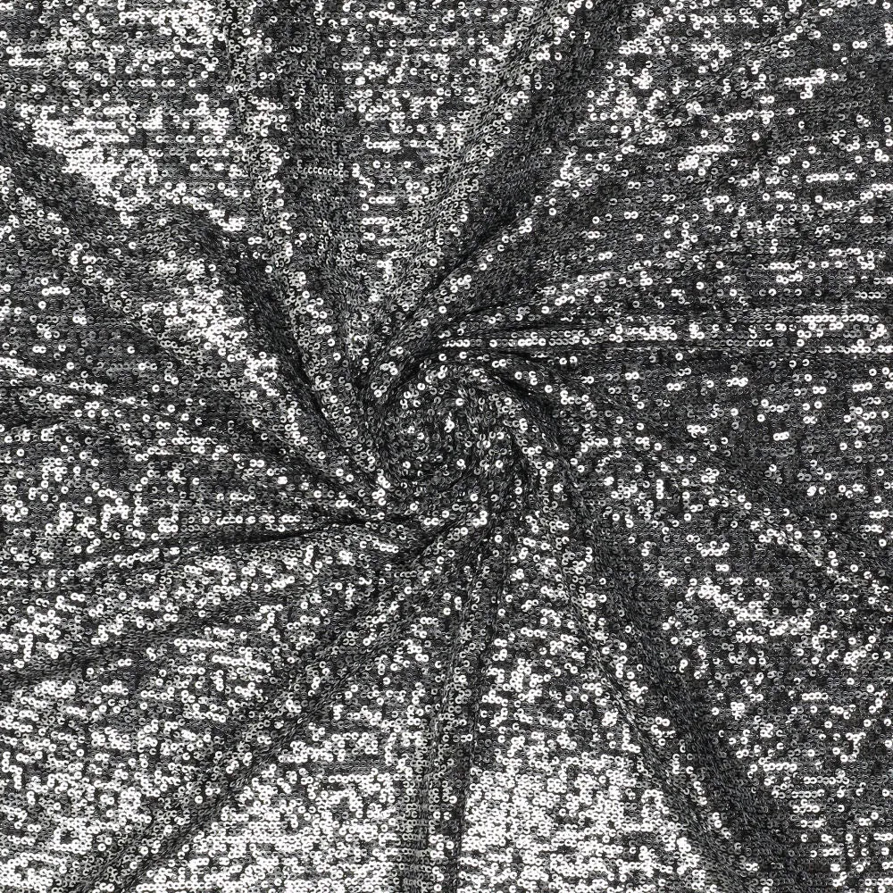 Image with sequin fabric - black silver 285 g/m² – available at Šarlotes audumi