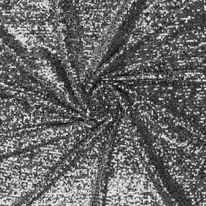 Image with sequin fabric - black silver 285 g/m² – available at Šarlotes audumi