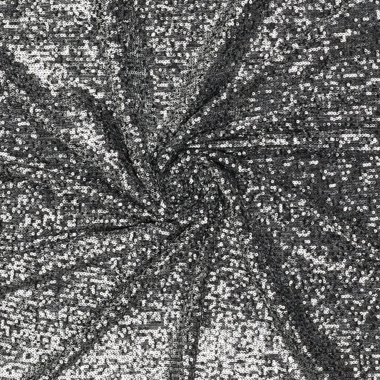 Image with sequin fabric - black silver 285 g/m² – available at Šarlotes audumi