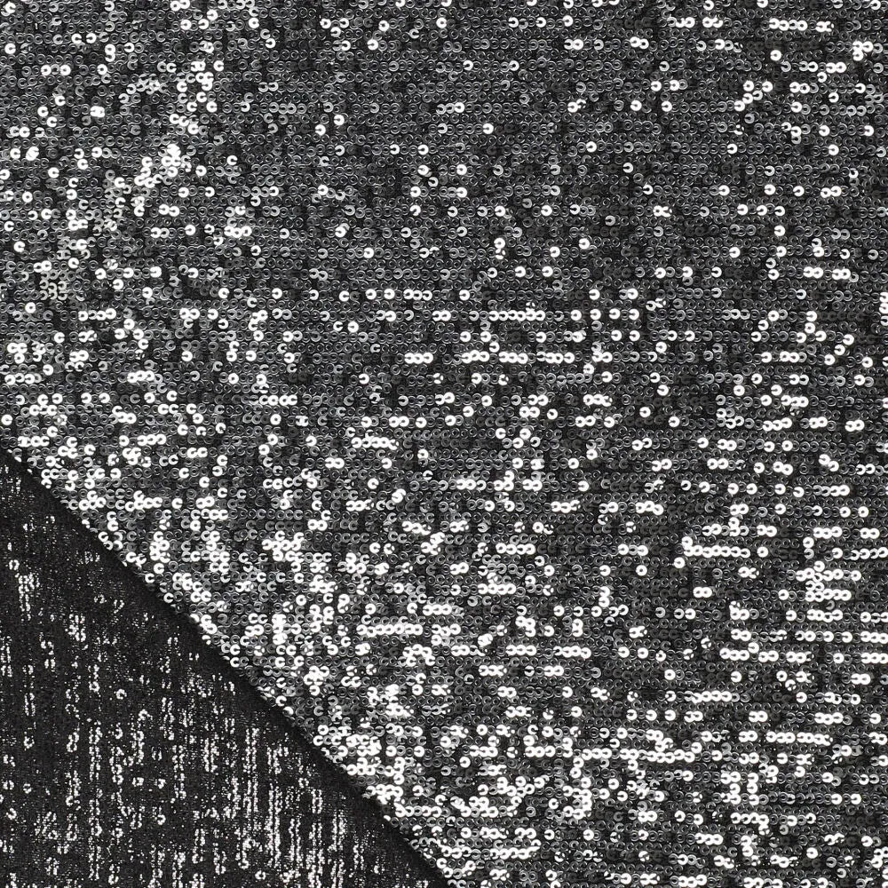 Image with sequin fabric - black silver 285 g/m² – available at Šarlotes audumi