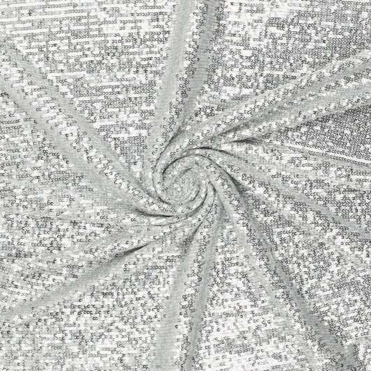 Image of sequin fabric - silver 285 g/m² – available at Šarlotes audumi