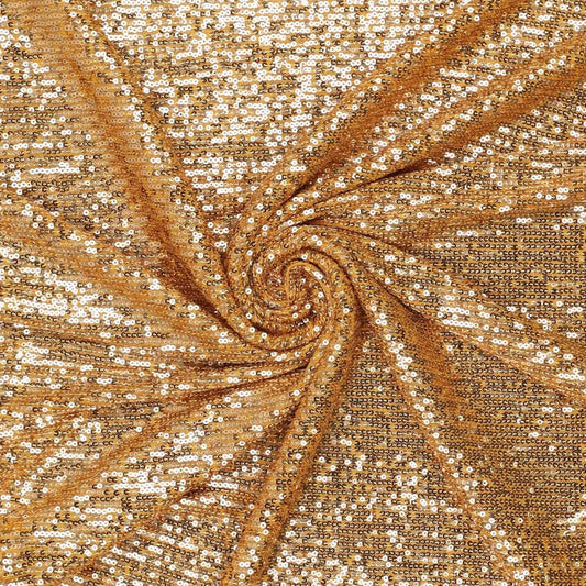 Image with sequin fabric - gold 285 g/m² – available at Šarlotes audumi