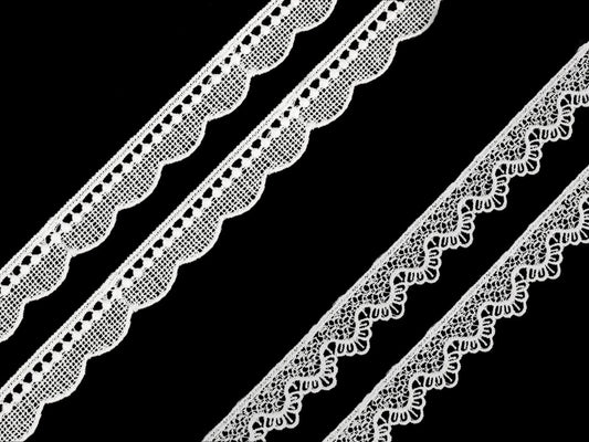 Image of guipure lace ribbon, milky white – 11 mm / 15 mm – available online at Charlotte Fabrics