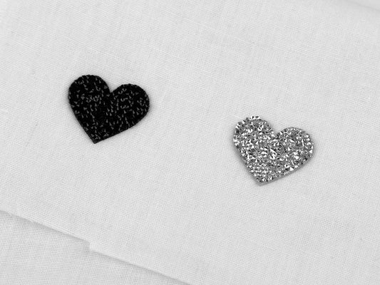 Iron-on applique “Heart with crystals” available at Šarlotes audumi