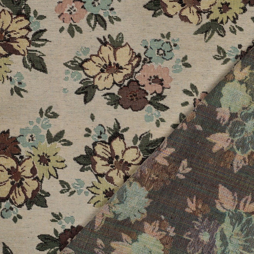 Image avec tapisserie - fleurs aux accents dorés sur fond clair 420 g/m² – disponible chez Šarlotes audumi