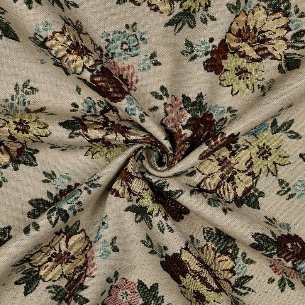 Tapisserie - fleurs avec accents dorés sur fond clair 420 g/m² – disponible chez Šarlotes audumi
