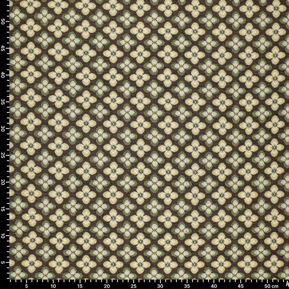 Gobelēns - zaļš ziedu raksts 260 g/m²