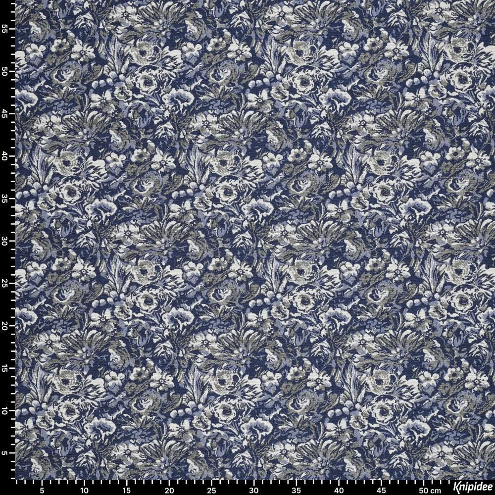 Image of tapestry blue irises – available online at Charlotte's Fabrics