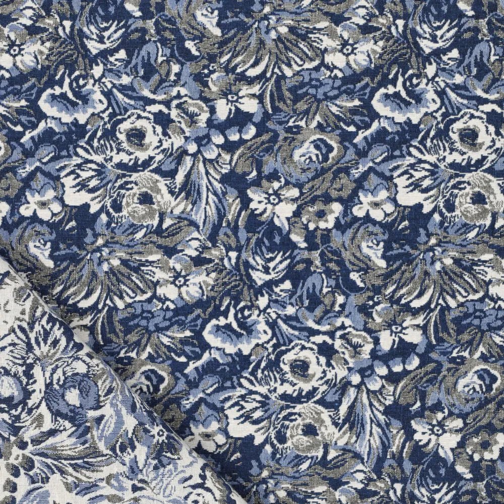 Image of tapestry blue irises – available online at Charlotte's Fabrics